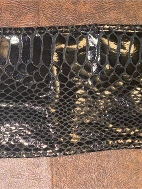 Steve Madden Black Croc-Embossed Belt